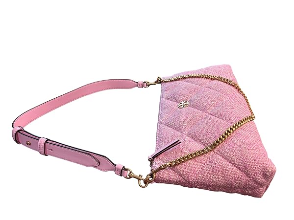 Tory Burch Willa Tweed zip Shoulder Bag 162965 Tweed Pink 960 One Size - Image 3