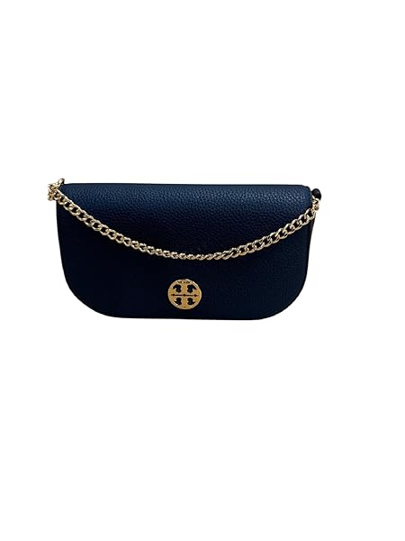 Tory Burch Women Chelsea Pebbled Leather Crossbody Shoulder bag (Royal Navy)