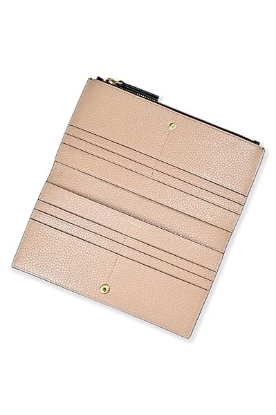 Tory Burch Womens 139540 Blake Pebble Leather Colorblock Slim Envelope Wallet, (006 Black/Sand) - Image 4