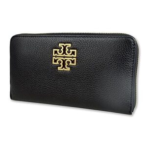 Tory Burch Women's 141004 Pebbled Leather Britten Zip Continental Wallet (Black)