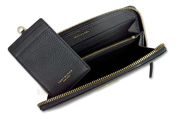 Tory Burch Women's 141004 Pebbled Leather Britten Zip Continental Wallet (Black) - Image 5