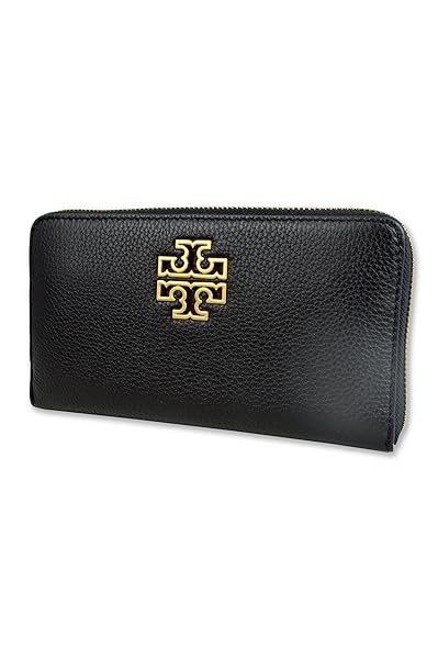 Tory Burch Women's 141004 Pebbled Leather Britten Zip Continental Wallet (Black)