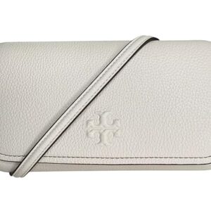 Tory Burch Women's 146467 Thea Pebbled Leather With Gold-tone Hardware Crossbody Bag With Flat Wallet (New Ivory)
