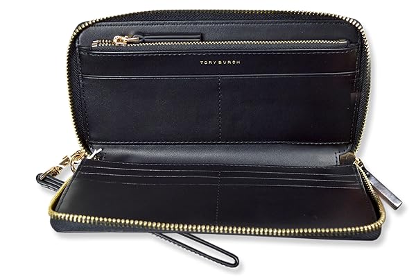 Tory Burch Womens 162753 Emerson Patent Zip Around Continental Wallet, Black - Image 4