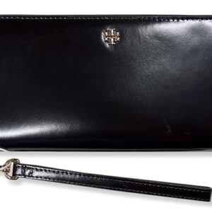 Tory Burch Womens 162753 Emerson Patent Zip Around Continental Wallet, Black