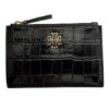 Tory Burch Women's Britten Embossed Zip Card Case Wallet (Black)