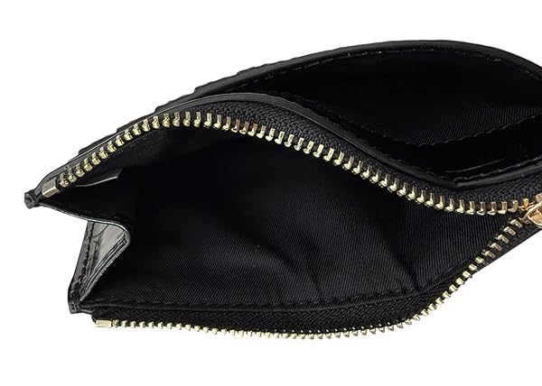 Tory Burch Women's Britten Embossed Zip Card Case Wallet (Black) - Image 4