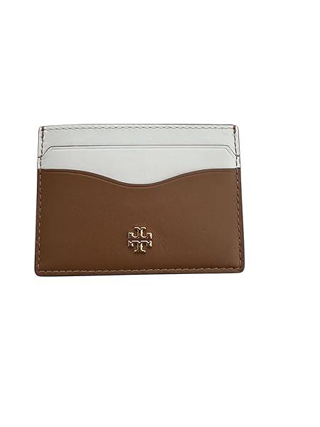 Tory Burch Women's Emerson Soft Colorblock Slim Card Case (Optic White/Moose)