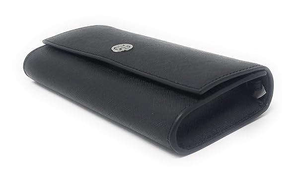 Tory Burch Women's Emerson Wallet on a Chain (Crossgrain Leather, Black) - Image 3