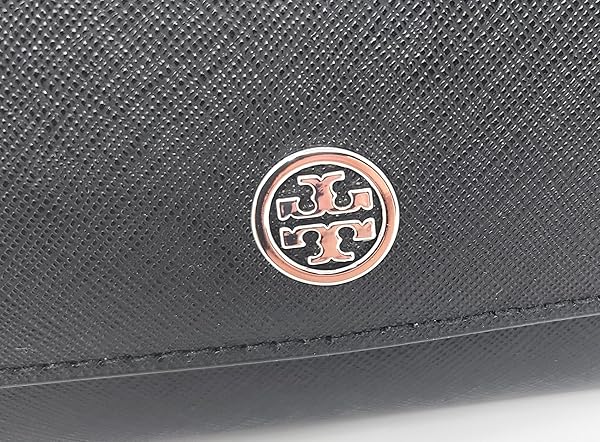 Tory Burch Women's Emerson Wallet on a Chain (Crossgrain Leather, Black) - Image 5