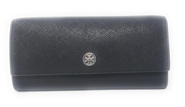 Tory Burch Women's Emerson Wallet on a Chain (Crossgrain Leather, Black)