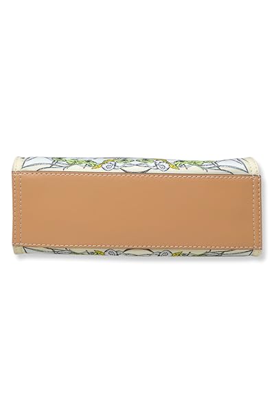 Tory Burch Womens Mini Nylon Tote Bag with Gold-Tone Hardware and Shoulder Strap, (Easter Meadow Print Off-White) - Image 5