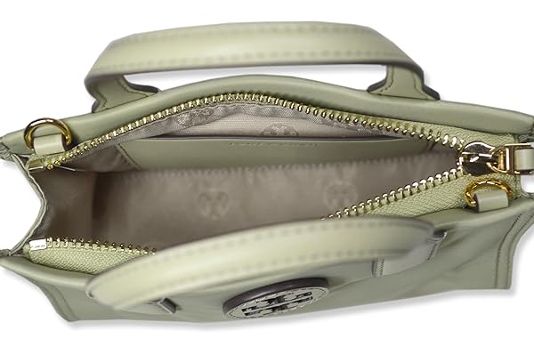 Tory Burch Womens Mini Nylon Tote Bag with Gold-Tone Hardware and Shoulder Strap, (Olive Sprig Green) - Image 6