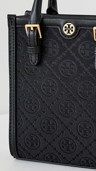 Tory Burch Women's Mini T Monogram Tote, Black, One Size - Image 5