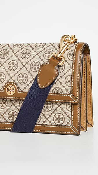 Tory Burch Women's T Monogram Jacquard Shoulder Bag, Hazel, Tan, Graphic, One Size - Image 5