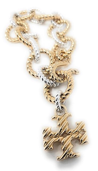 Tory Burch Women's Textured Rope Chain Bracelet (Tory Gold, Tory Silver) - Image 4