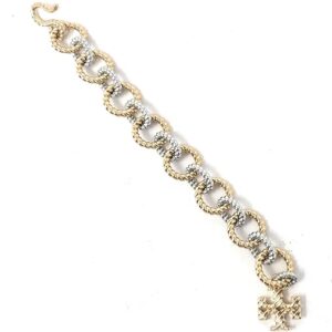 Tory Burch Women's Textured Rope Chain Bracelet (Tory Gold, Tory Silver)
