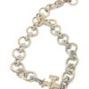 Tory Burch Women's Textured Rope Mixed Metal Necklace (Tory Gold, Tory Silver)