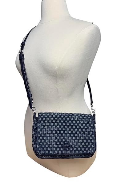 Tory Burch Women's Thea Denim Flap Crossbody Shoulder Bag (Denim/Tory Navy) - Image 4