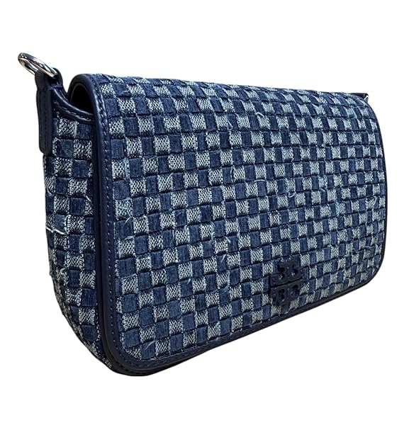 Tory Burch Women's Thea Denim Flap Crossbody Shoulder Bag (Denim/Tory Navy) - Image 9
