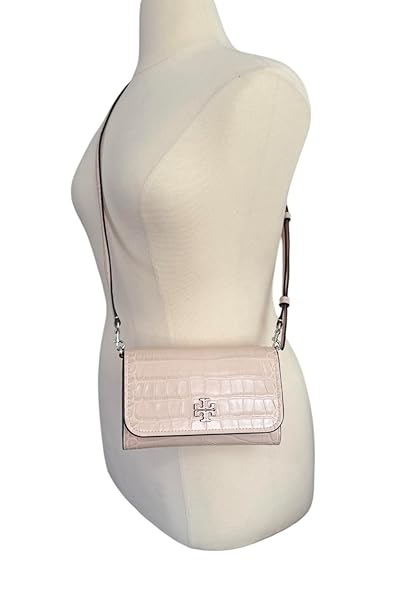 Tory Burch Women's Thea Embossed Flat Wallet Crossbody Bag With Flat Wallet (Clay Pink) - Image 4