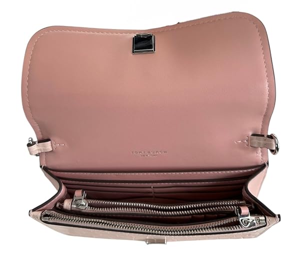 Tory Burch Women's Thea Embossed Flat Wallet Crossbody Bag With Flat Wallet (Clay Pink) - Image 6
