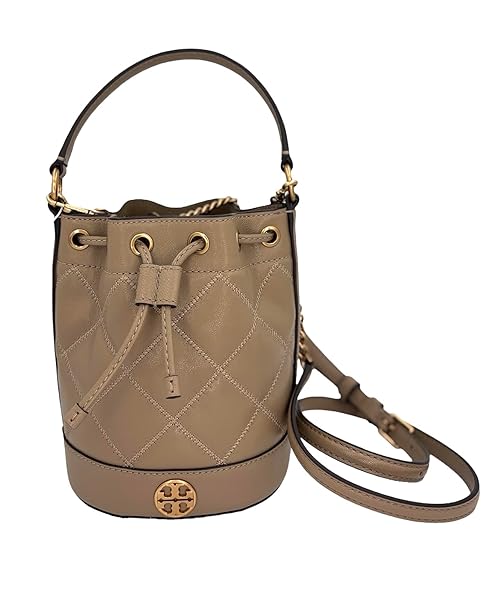 Tory Burch Women's Willa Mini Bucket Bag Almond Flour Brown