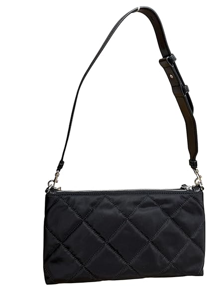 Tory Burch Women’s Willa Quilted Nylon Zip Shoulder Bag (Black) - Image 3