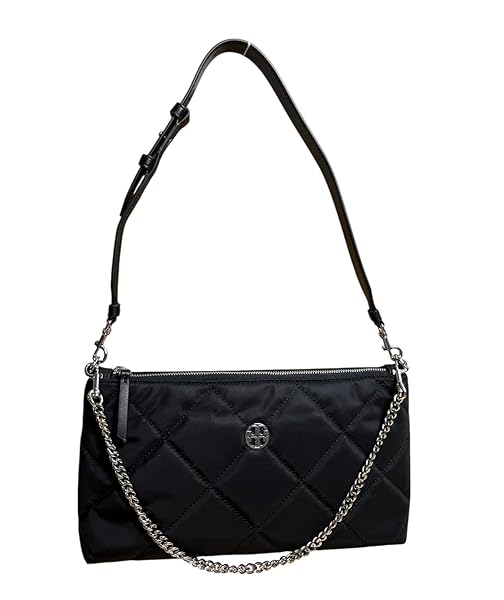 Tory Burch Women’s Willa Quilted Nylon Zip Shoulder Bag (Black) - Image 5