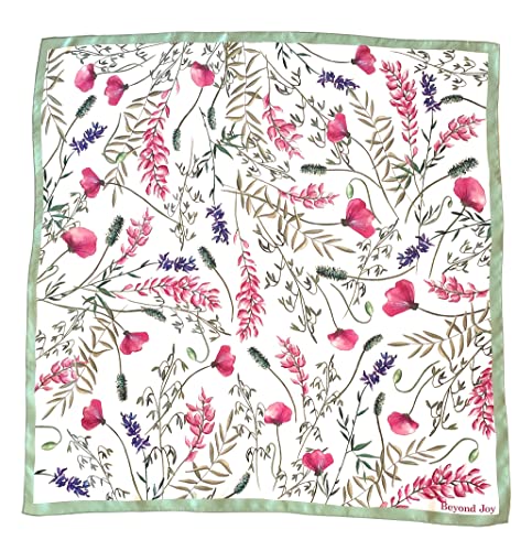pink, green, and white floral scarf