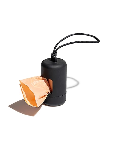 Wild One Dog Poop Bag Holder and Dispenser with Leash Attachment, Leak Proof, Easy Twist Top for Refills, Includes 1 Roll Poop Bags, Orchid