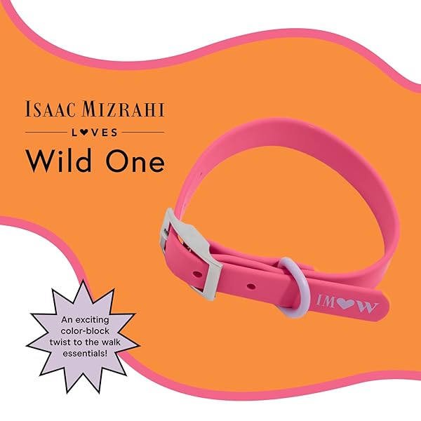 Wild One, Limited Edition, Designer Collection, Pink Dog Collar, Easy-Clean, All Weather Flex-Poly Strap with Metal, Durable, Dirt and Odor Resistant, Large - Image 10