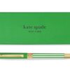 kate spade new york Black Ink Ballpoint Pen with Reusable Gift Box, Professional Office Pen for Women Accepts Standard Refills, Green Pastry Stripe
