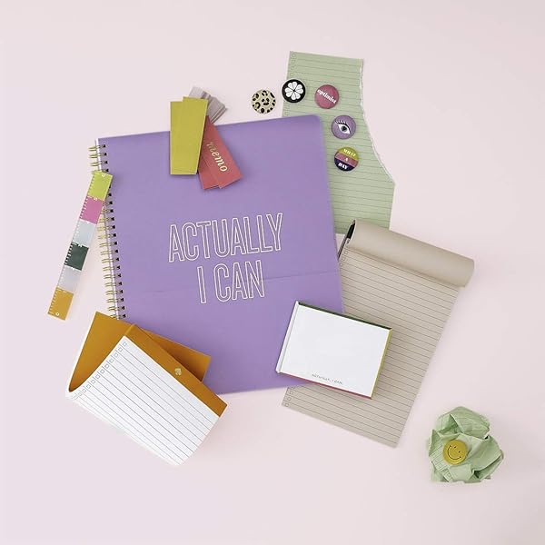 kate spade new york Cute Office and School Supplies Set, Desk Organizer Includes Ruler, Pen, Pencil sharpener, Eraser, 3 Sticky Note Flags, Notepad, and Magnets, Actually I Can - Image 3