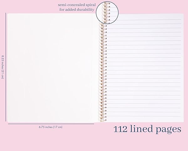 kate spade new york Small Concealed Spiral Notebook, 8.25" x 6.75" Journal Notebook with 112 Lined Pages, Scattered Checks - Image 4