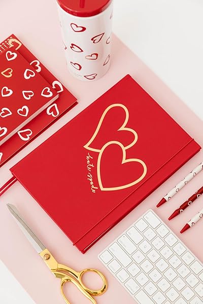 kate spade new york Take Note XL Vegan Leather Notebook, Bound Journal Includes 168 Lined Pages (Brushstroke Hearts) - Image 5