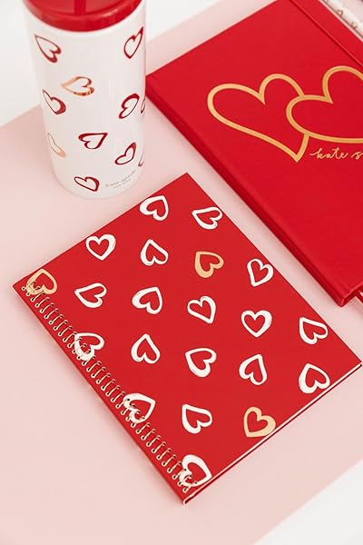 kate spade new york Take Note XL Vegan Leather Notebook, Bound Journal Includes 168 Lined Pages (Brushstroke Hearts) - Image 6