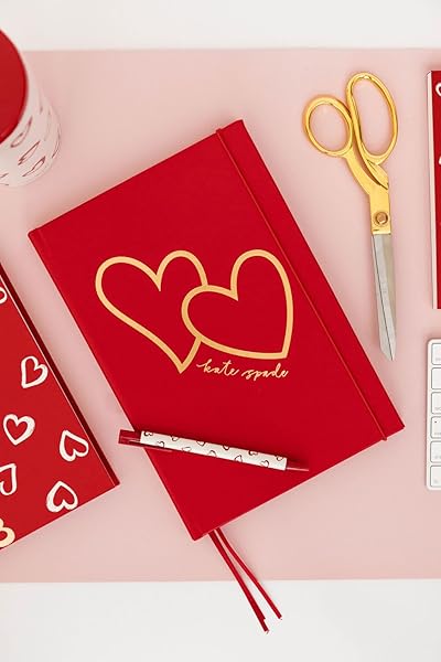 kate spade new york Take Note XL Vegan Leather Notebook, Bound Journal Includes 168 Lined Pages (Brushstroke Hearts) - Image 8